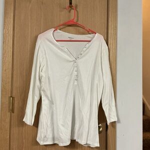 Westport White Long Sleeve Buttoned Top